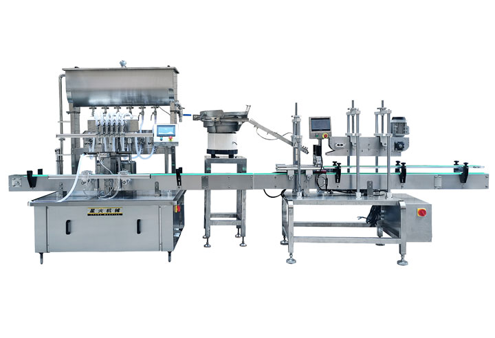 全自动灌装生产线-瓶装香油灌装压盖流水线