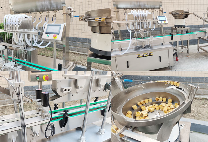 全自动灌装生产线-瓶装香油灌装压盖流水线细节实拍图