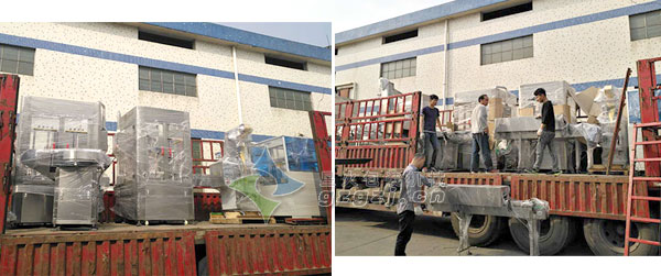 调味品灌装机、鸡粉灌装生产线客户发货现场